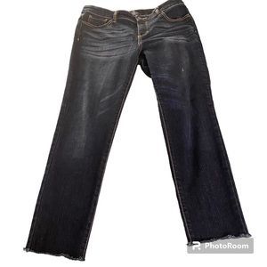 Blue jeans St John Bay skinny leg  bottom tear distressed Size 10 petite